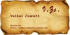 Valkai Zsanett névjegykártya